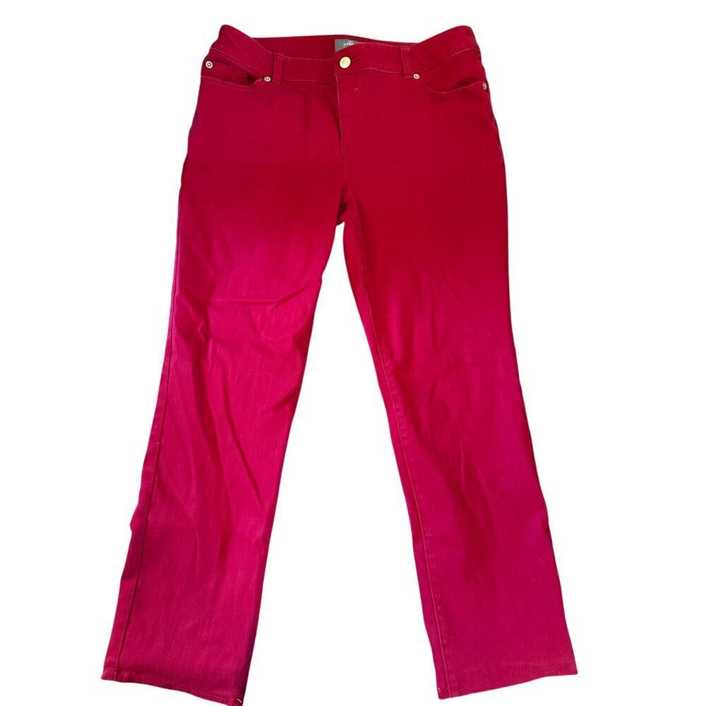 CHICOS SO SLIMMING RED DENIM JEANS - size 12/14